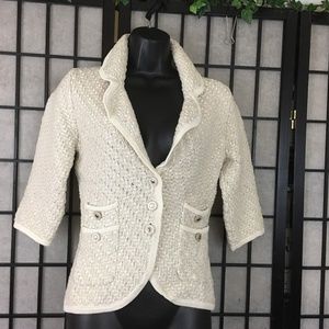 Sequined Off-white  button down blazer size XS